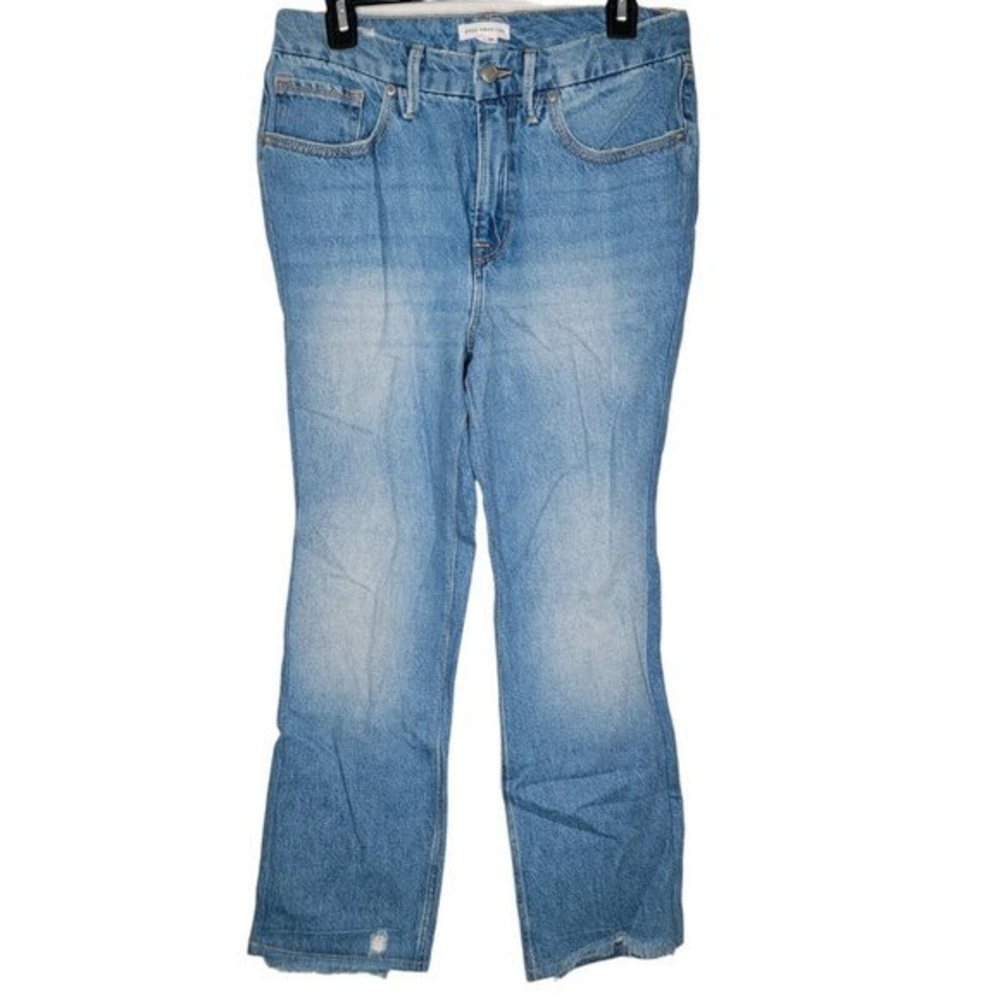 Good American Size 6 / 28 Good Heritage‎ Light Wash Blue Distressed Jeans